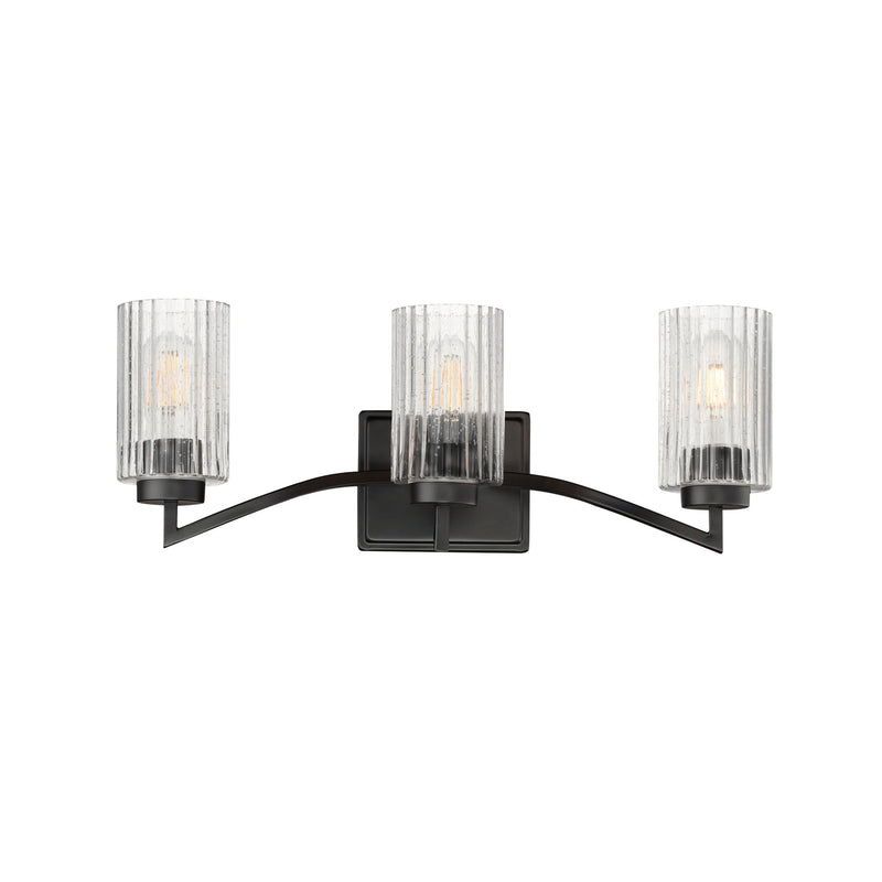 Rigata 3 Light Bath Vanity Light in Black