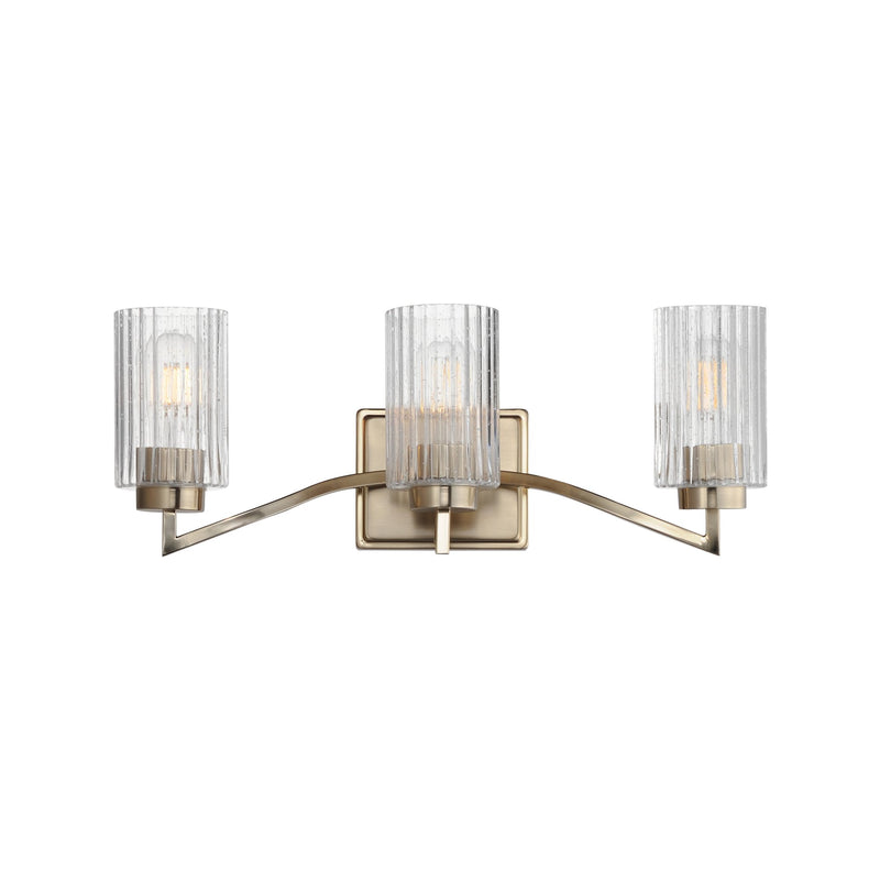Rigata 3 Light Bath Vanity Light in Satin Champagne