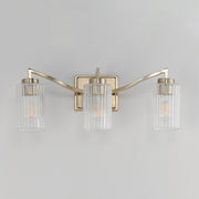 Rigata 3 Light Bath Vanity Light in Satin Champagne