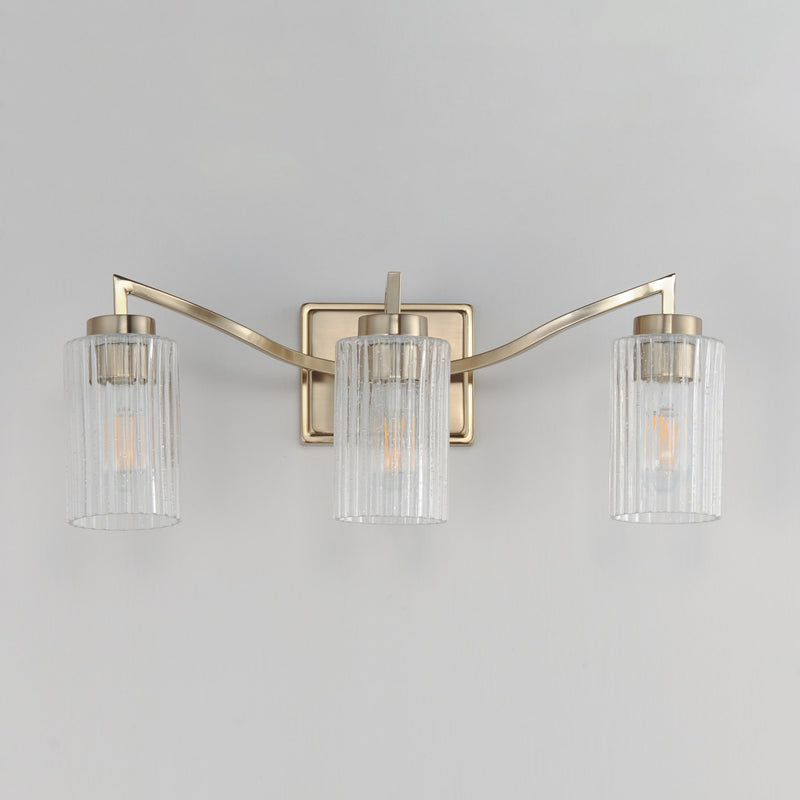 Rigata 3 Light Bath Vanity Light in Satin Champagne
