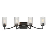 Rigata 4 Light Bath Vanity Light in Black