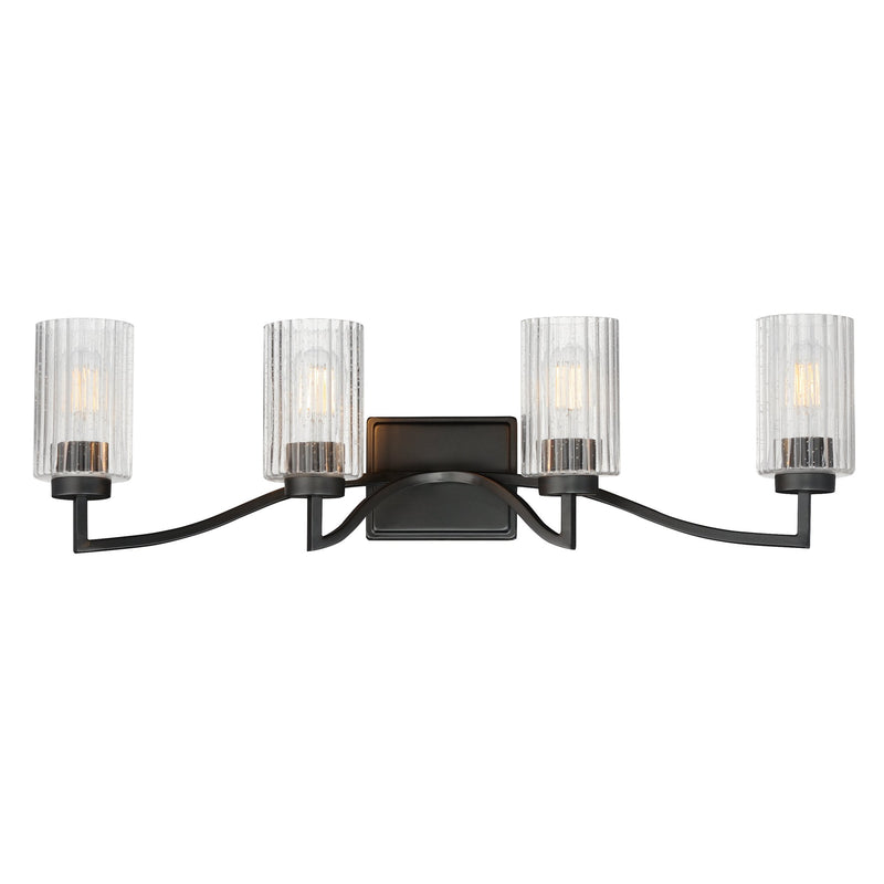 Rigata 4 Light Bath Vanity Light in Black