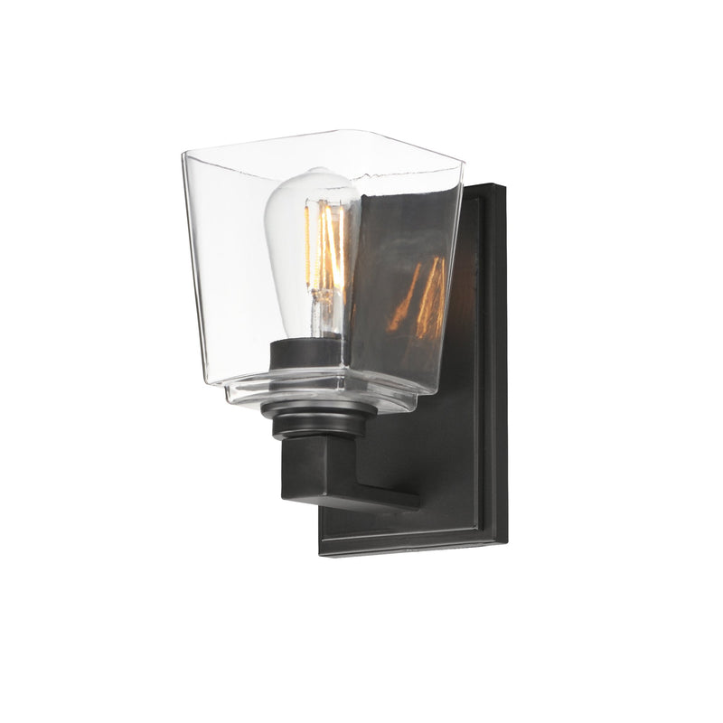 Cubos 1 Light Wall Sconce in Black