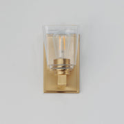 Cubos 1 Light Wall Sconce in Natural Aged Brass