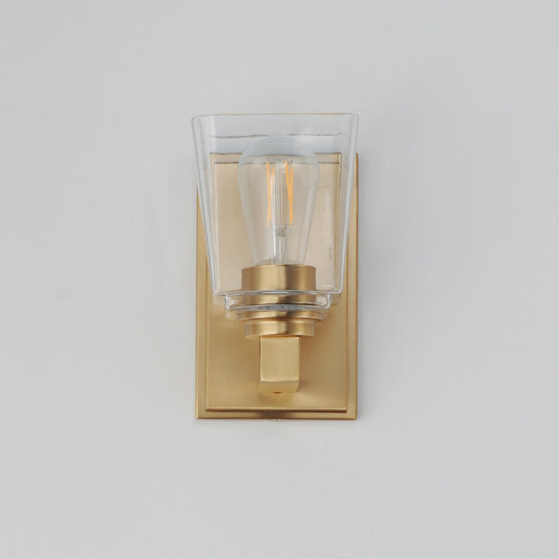 Cubos 1 Light Wall Sconce in Natural Aged Brass