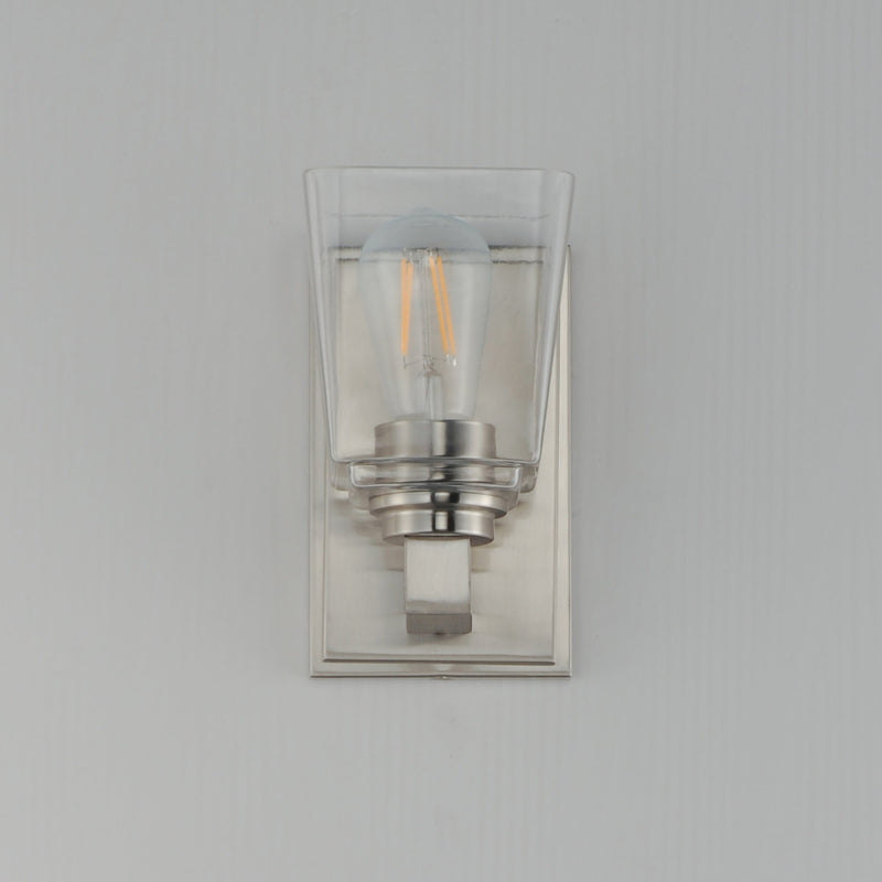 Cubos 1 Light Wall Sconce in Satin Nickel