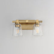 Cubos 2 Light Bath Vanity Light in Natural Aged Brass