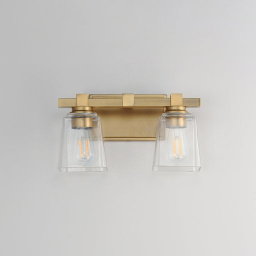 Cubos 2 Light Bath Vanity Light in Natural Aged Brass