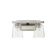 Cubos 2 Light Bath Vanity Light in Satin Nickel