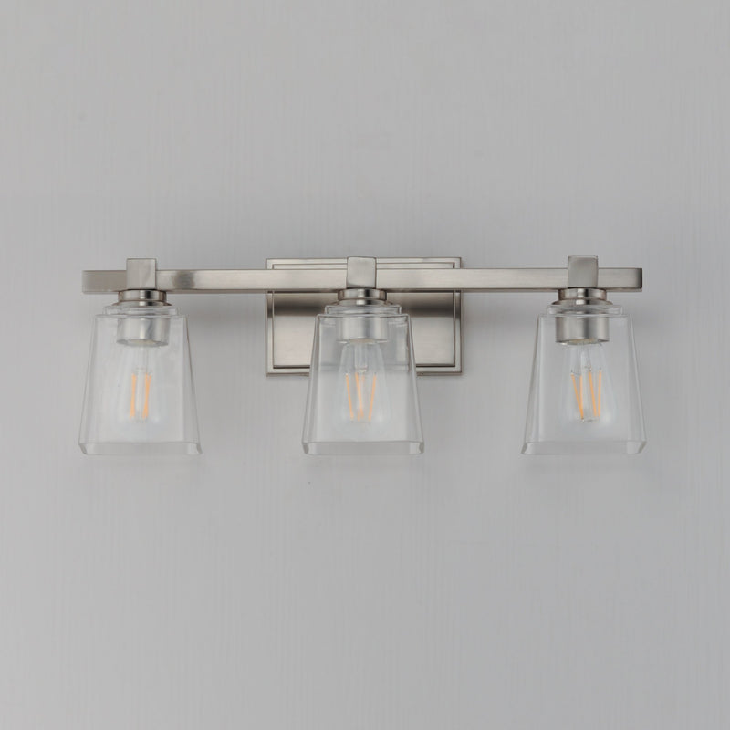Cubos 3 Light Bath Vanity Light in Satin Nickel