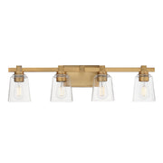 Cubos 4 Light Bath Vanity Light in Natural Aged Brass
