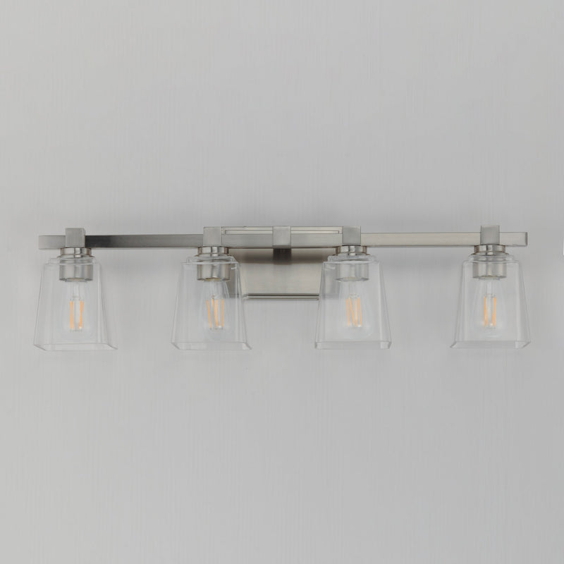 Cubos 4 Light Bath Vanity Light in Satin Nickel