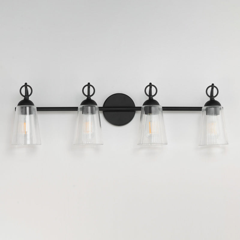 Jackson Hole 4 Light Bath Vanity Light in Black