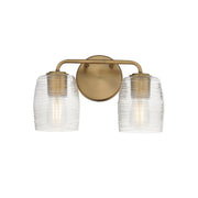 Honey 2 Light Bath Vanity Light in Natural Aged Brass