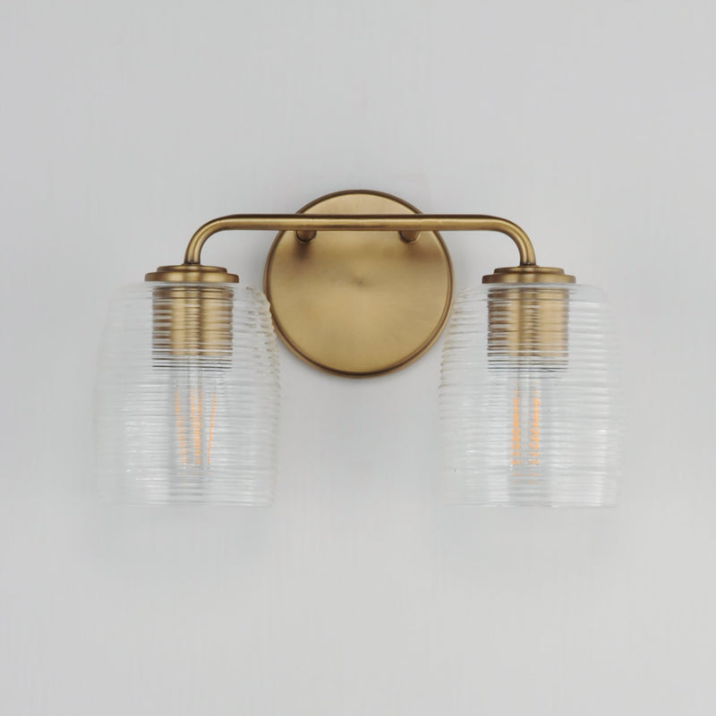 Honey 2 Light Bath Vanity Light in Natural Aged Brass
