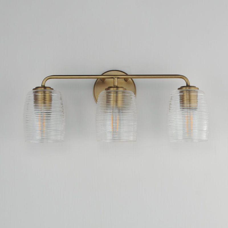Honey 3 Light Bath Vanity Light in Natural Aged Brass