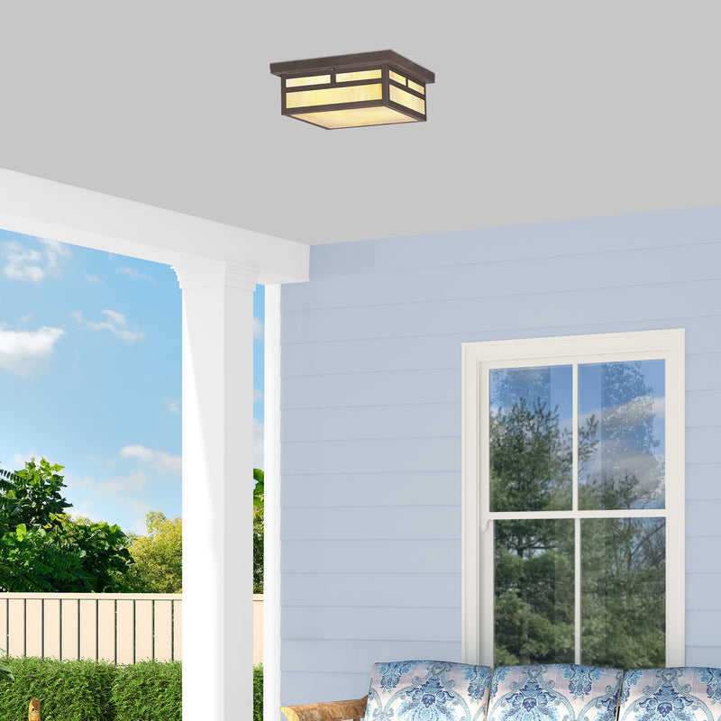 Montclair Mission 3-Light Outdoor Flush Mount in Bronze