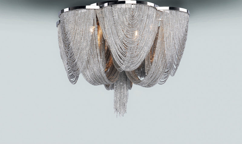 Chantilly 6 Light Flush Mount in Polished Nickel
