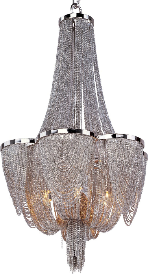 Chantilly 6 Light Chandelier in Polished Nickel