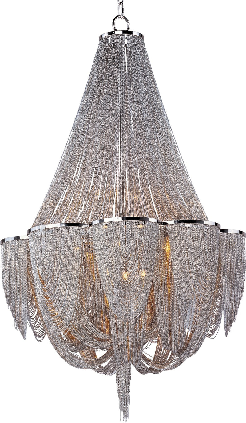 Chantilly 12 Light Chandelier in Polished Nickel