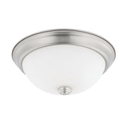 Bates 2-Light 11" White Glass Flush Mount in Brushed Nickel