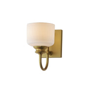 Bisque 1 Light Wall Sconce in Natural Aged Brass