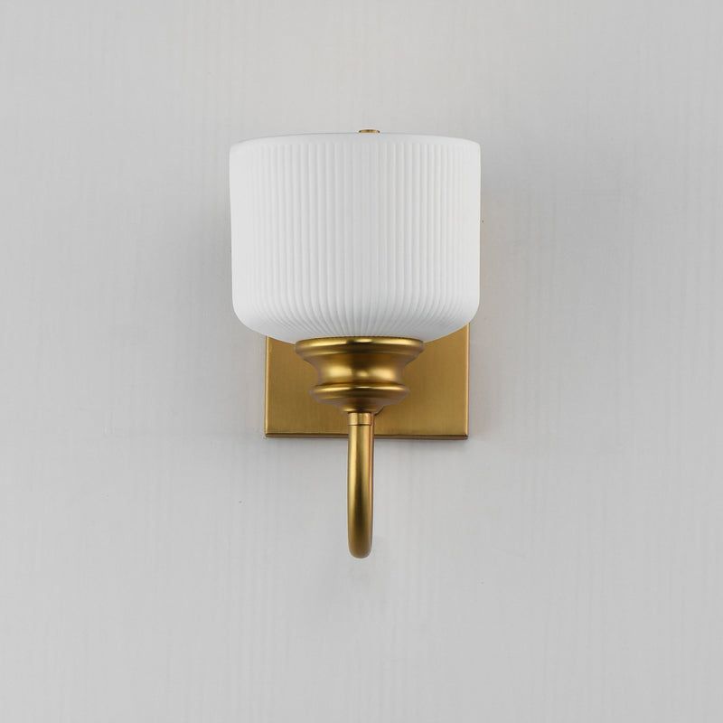 Bisque 1 Light Wall Sconce in Natural Aged Brass