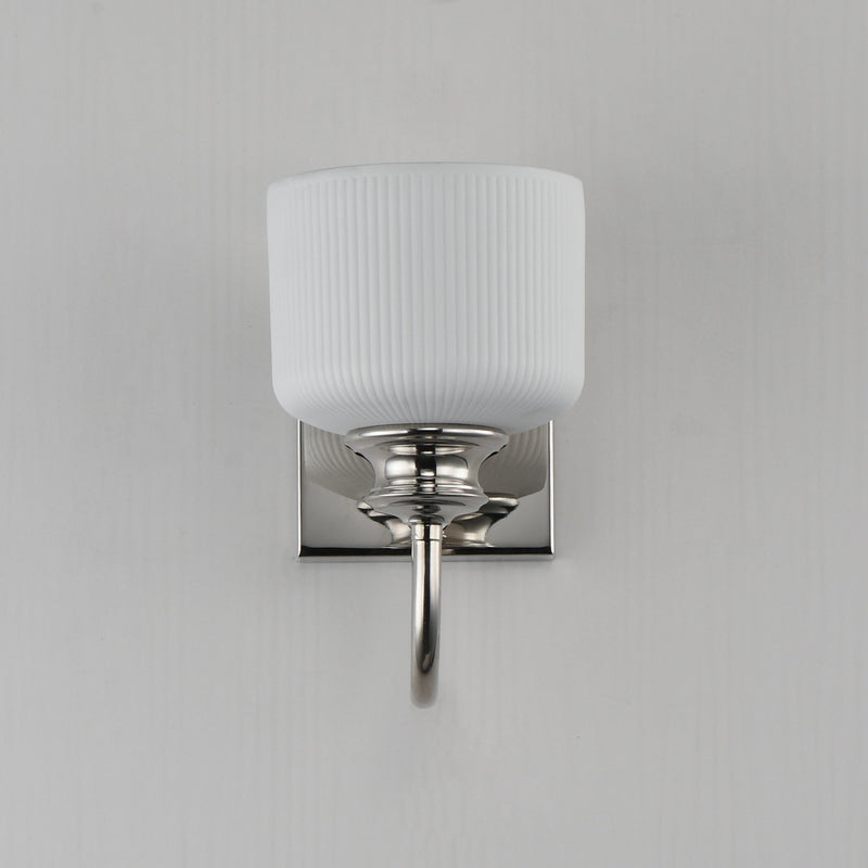 Bisque 1 Light Wall Sconce in Polished Nickel