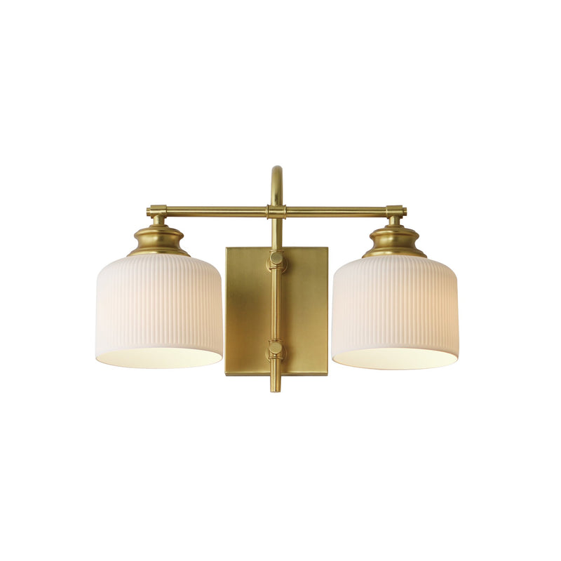 Bisque 2 Light Bath Vanity Light in Natural Aged Brass