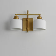 Bisque 2 Light Bath Vanity Light in Natural Aged Brass
