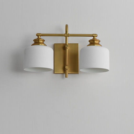 Bisque 2 Light Bath Vanity Light in Natural Aged Brass
