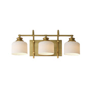 Bisque 3 Light Bath Vanity Light in Natural Aged Brass