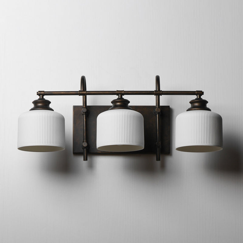 Bisque 3 Light Bath Vanity Light in Oil Rubbed Bronze
