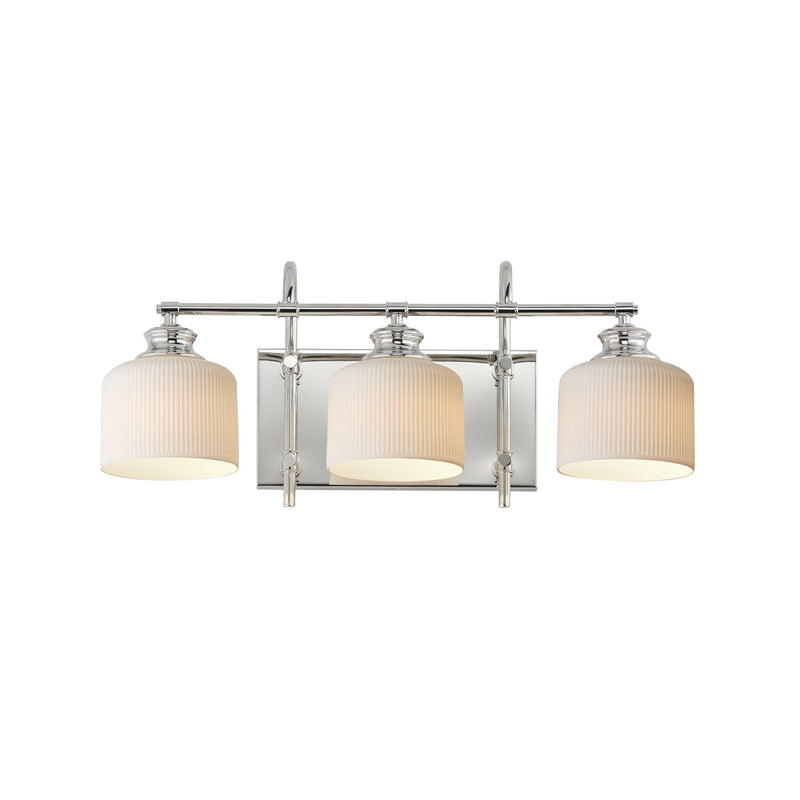 Bisque 3 Light Bath Vanity Light in Polished Nickel