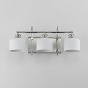 Bisque 3 Light Bath Vanity Light in Polished Nickel