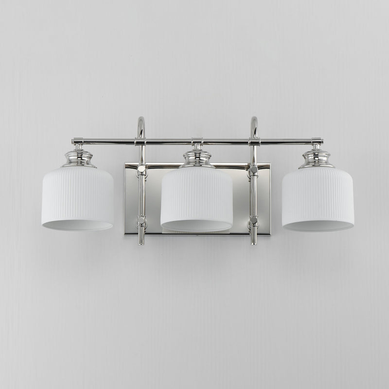 Bisque 3 Light Bath Vanity Light in Polished Nickel