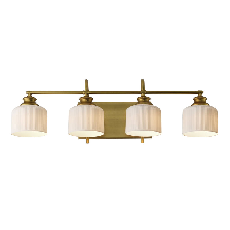 Bisque 4 Light Bath Vanity Light in Natural Aged Brass