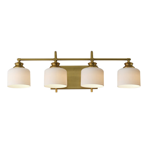 Bisque 4 Light Bath Vanity Light in Natural Aged Brass