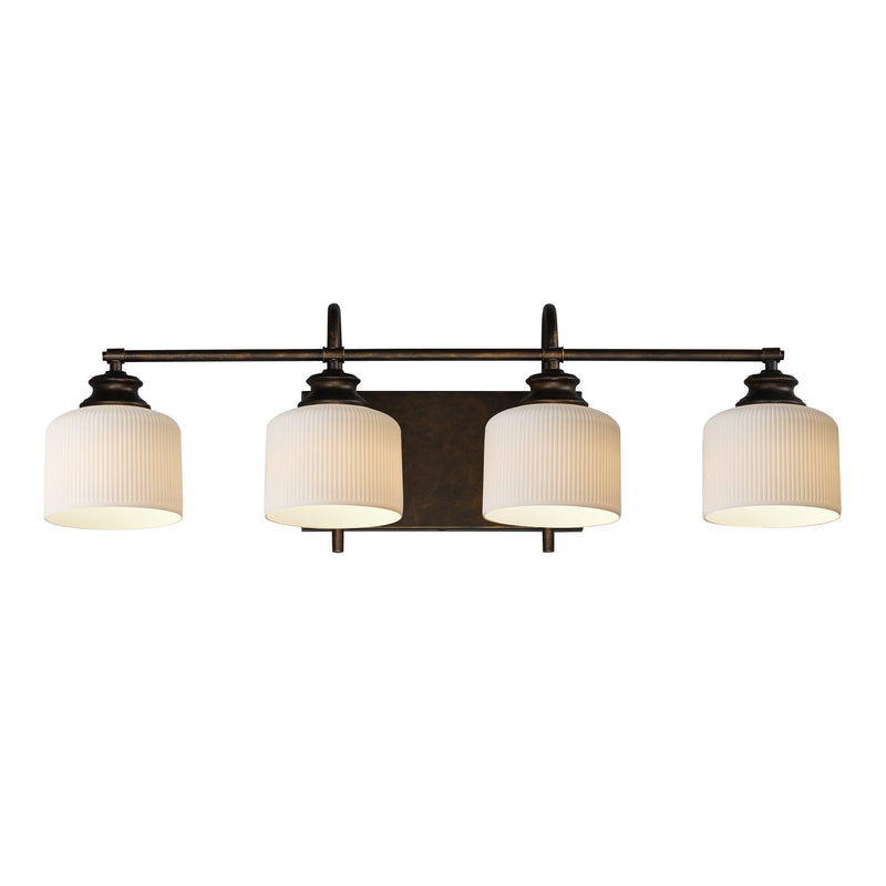 Bisque 4 Light Bath Vanity Light in Oil Rubbed Bronze