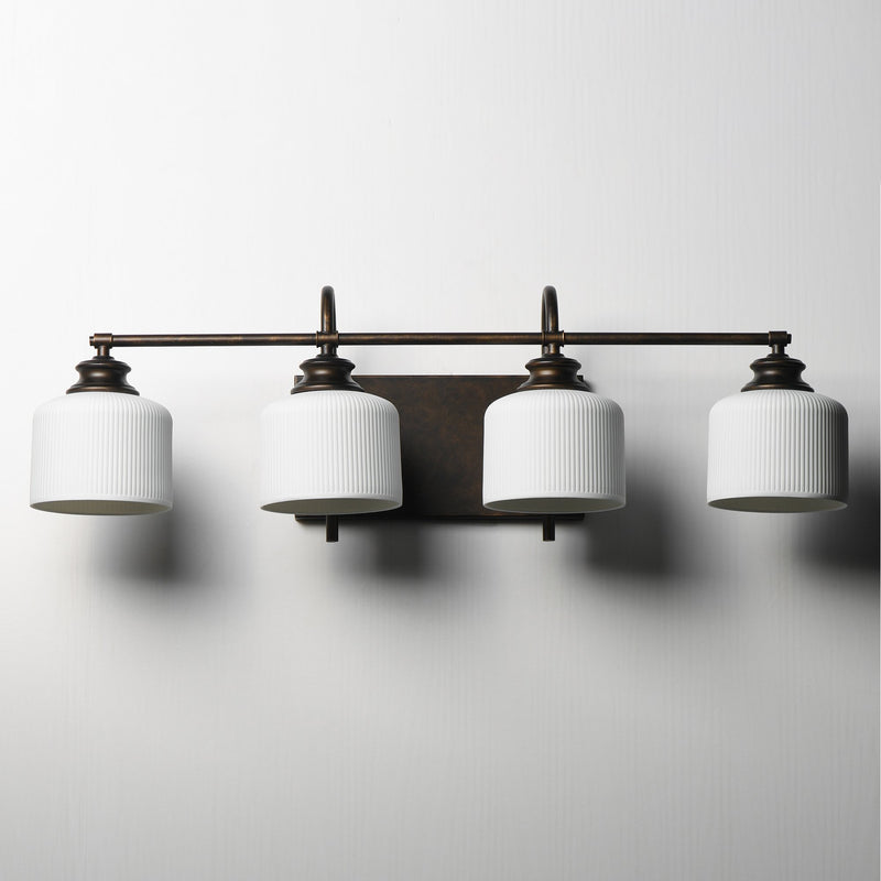 Bisque 4 Light Bath Vanity Light in Oil Rubbed Bronze