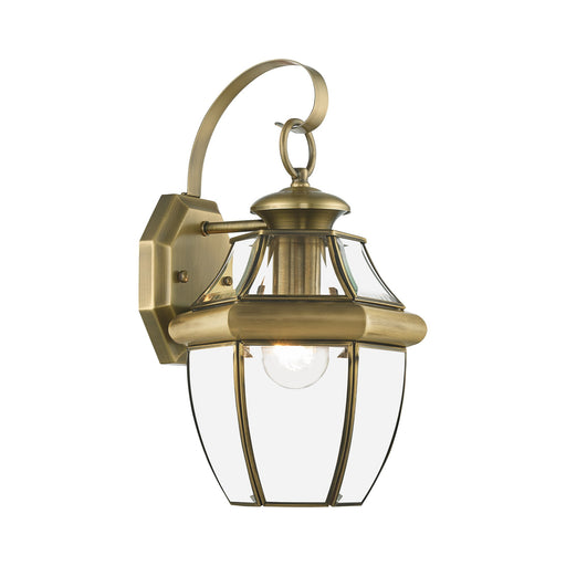 Monterey Small Outdoor Wall Lantern in Antique Brass