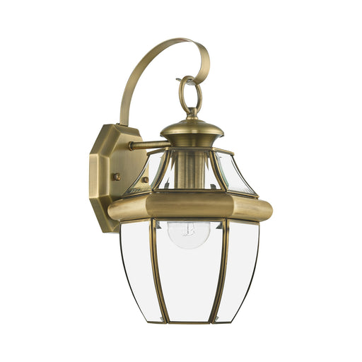 Monterey Small Outdoor Wall Lantern in Antique Brass