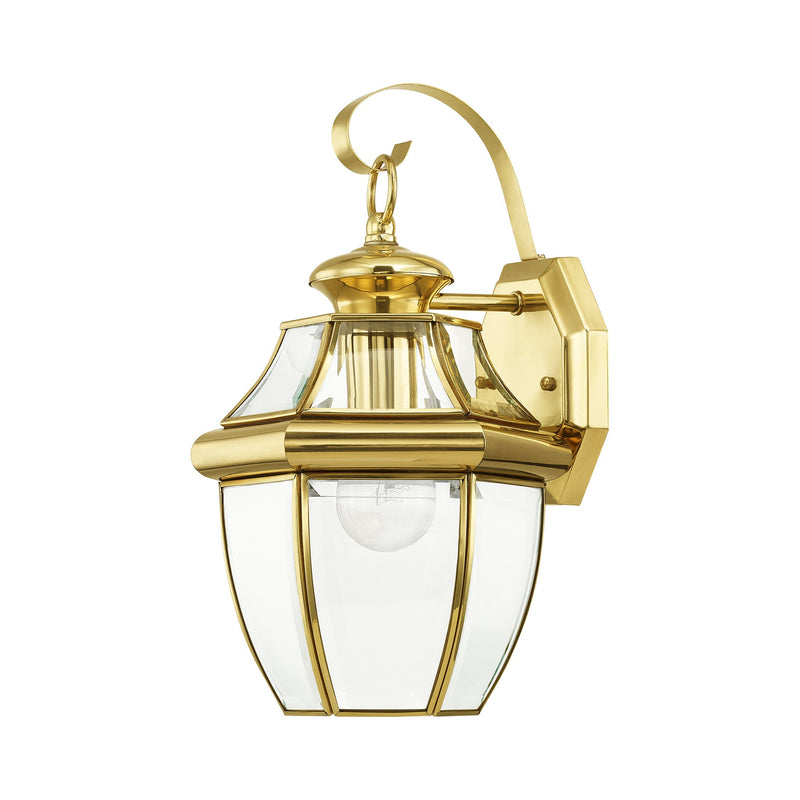 Monterey Small Outdoor Wall Lantern in Polished Brass
