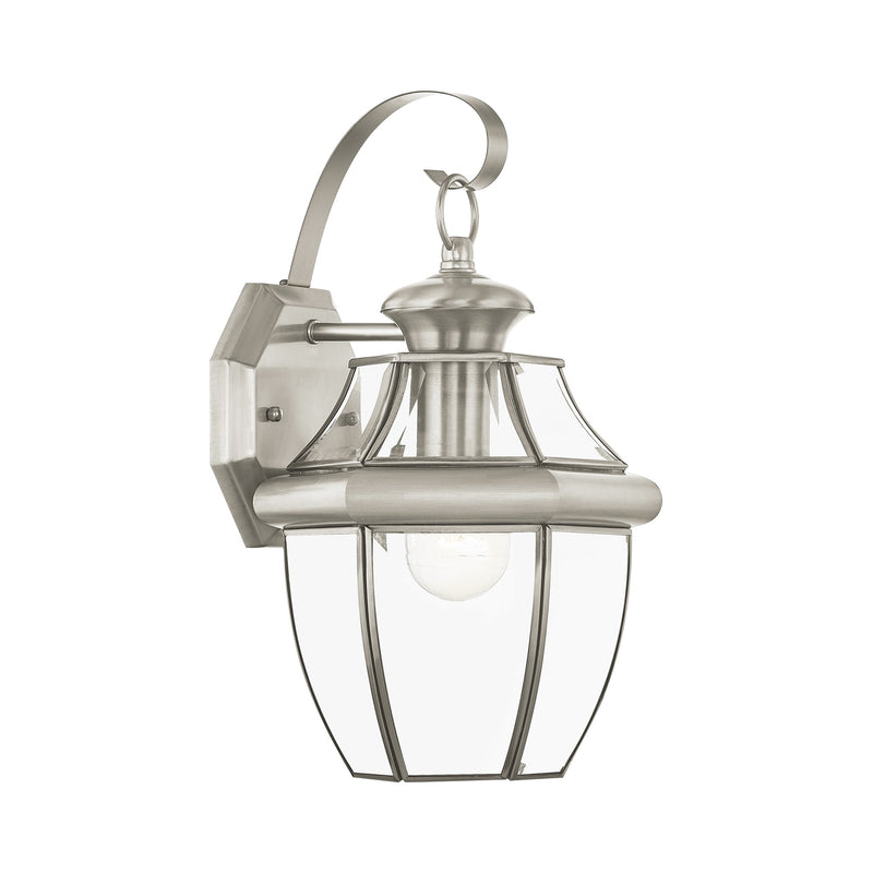 Monterey Small Outdoor Wall Lantern in Brushed Nickel