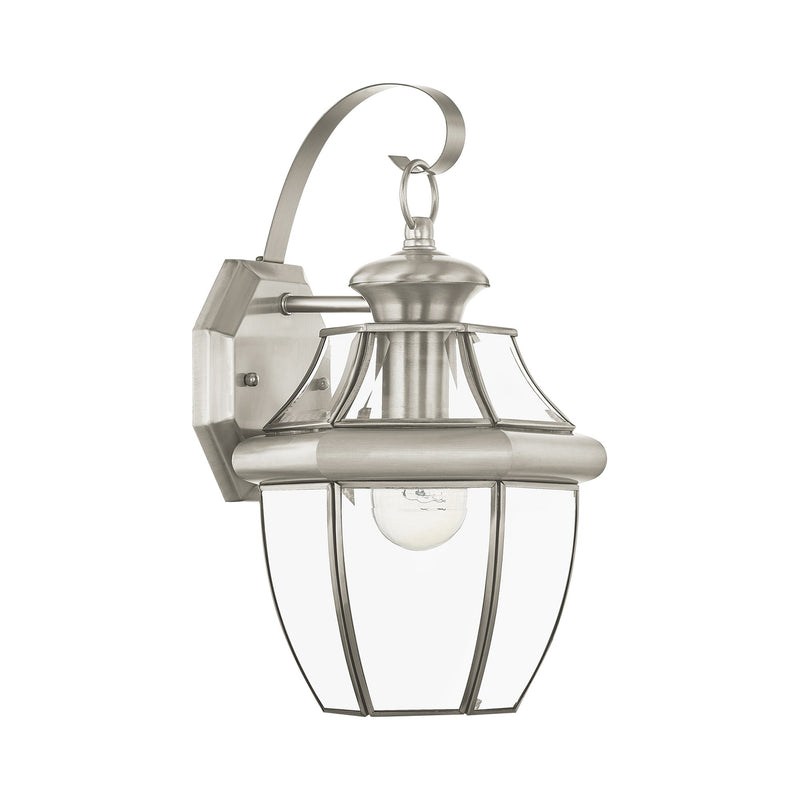 Monterey Small Outdoor Wall Lantern in Brushed Nickel