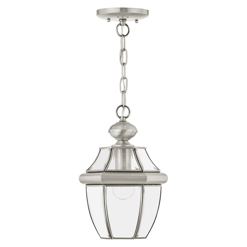 Monterey Small Outdoor Pendant Lantern in Brushed Nickel