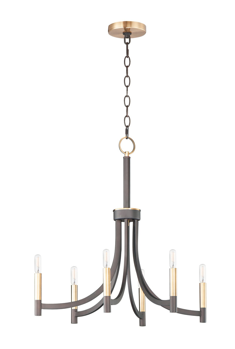 Lyndon 6 Light Chandelier in Bronze / Antique Brass