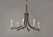 Lyndon 6 Light Chandelier in Bronze / Antique Brass
