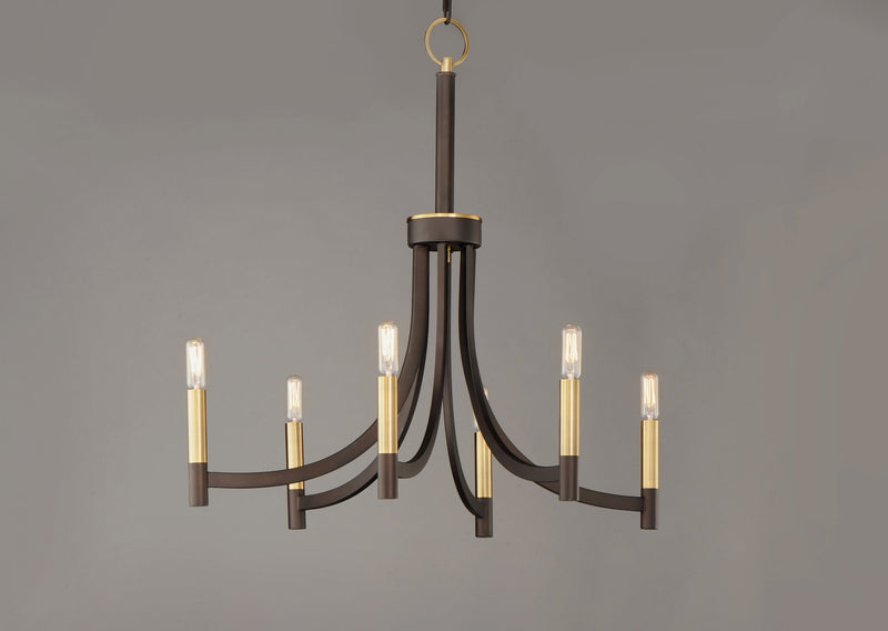 Lyndon 6 Light Chandelier in Bronze / Antique Brass