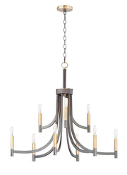 Lyndon 9 Light Chandelier in Bronze / Antique Brass